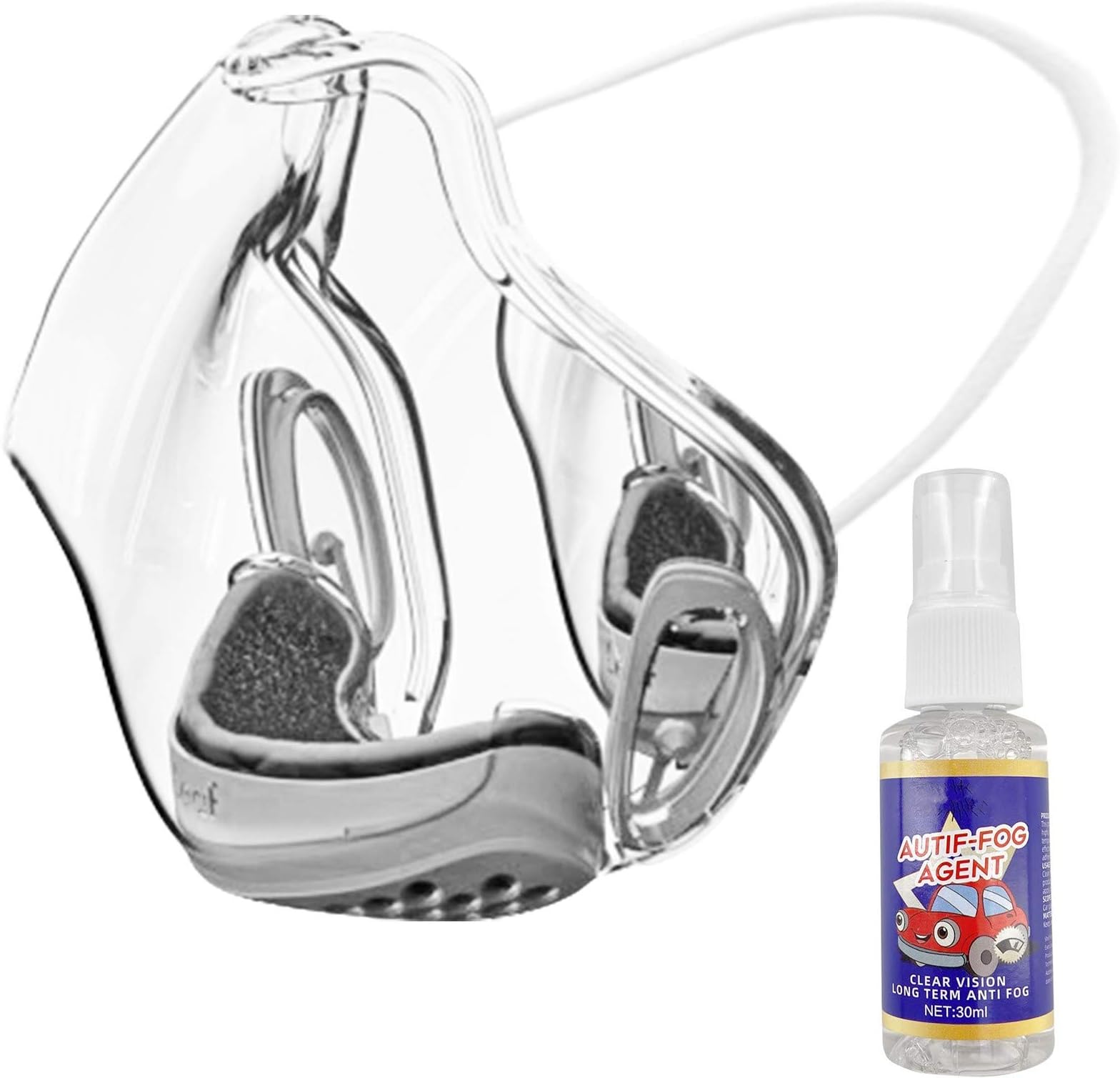 Transparent Face_Mask, Durable Shields And Respirator With Anti-fog Water Spray