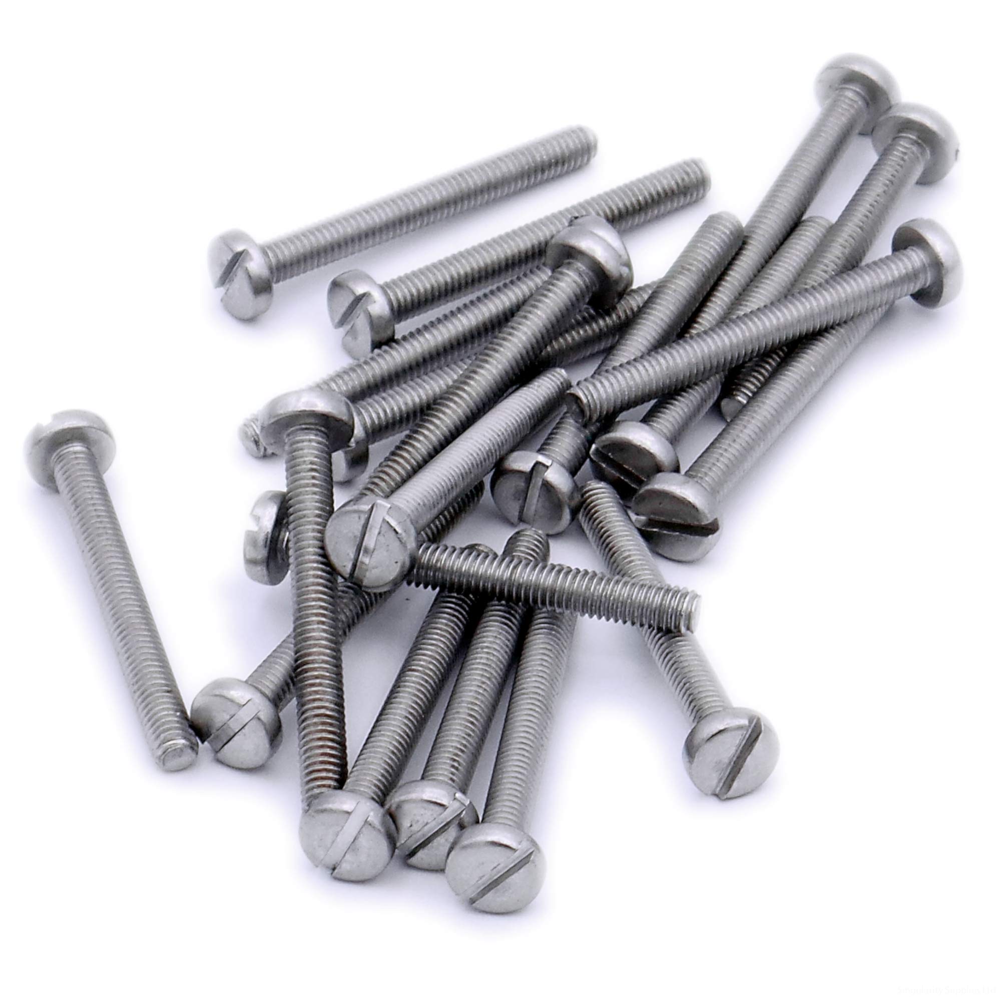 M3 (3mm x 45mm) Slot Pan Machine Screw (Bolt) - Stainless Steel (A2) (Pack of 20)