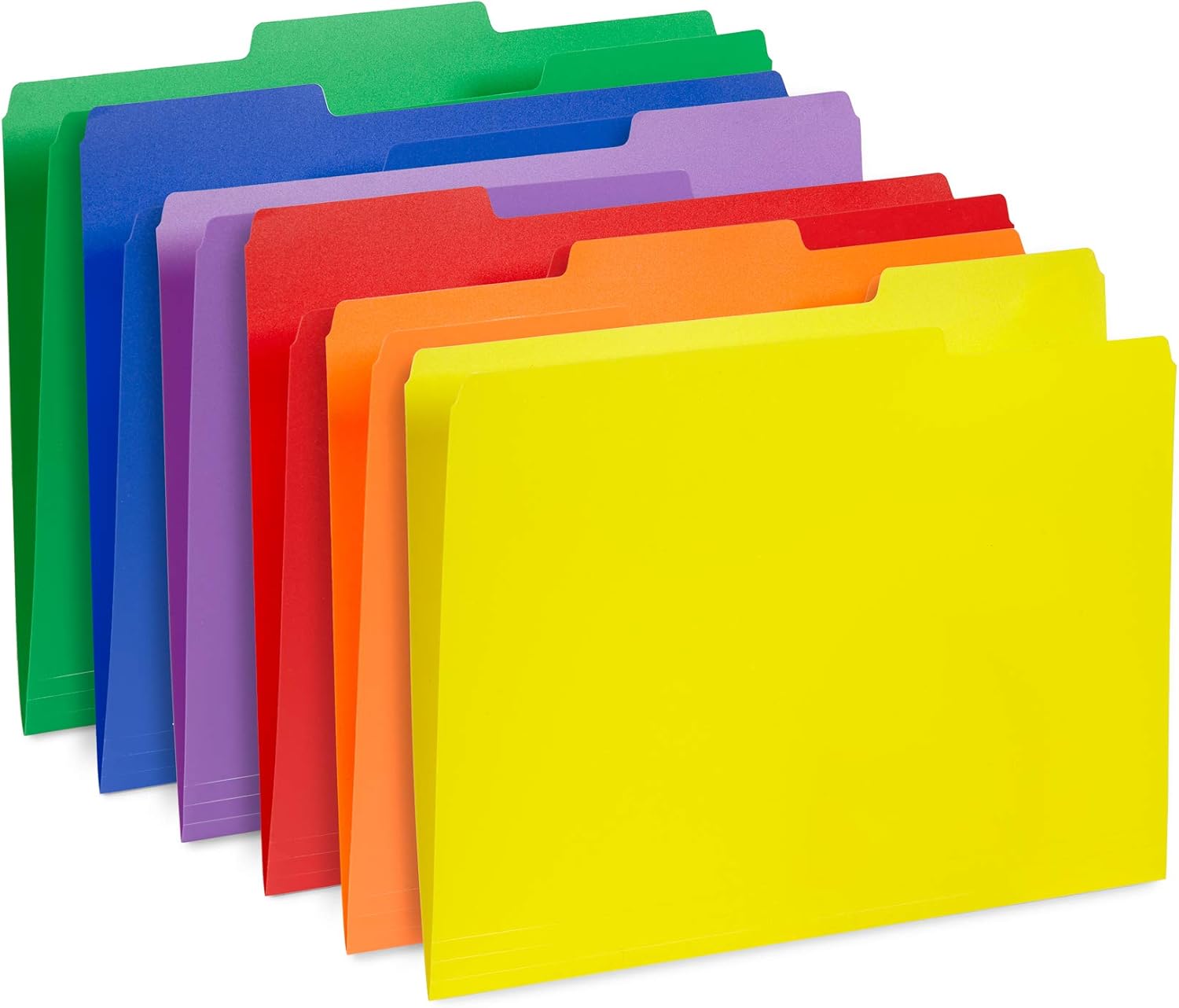 Blue Summit Supplies Plastic File Folders, 1/3 Cut Tab, Heavy Duty Multi Colored Poly Folders, Letter Size, 30 Pack : Office Products