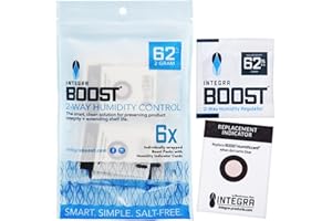 Integra Boost 2-Way Humidity Control Pack – Patented Technology for Humidity Control – Preserve Flavor & Maintain 62% RH – Moisture Absorber for Herbs, Spices & More – 2 Gram (Pack of 6)