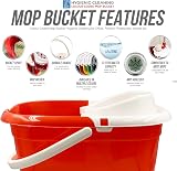 TDBS Colour Coded Mop Bucket 12L with Wringer Red – 620g view 2