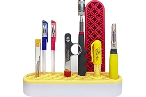 Madam Sew Upright Sewing Tools Caddy Desktop Organizer for Craft and Quilting Supplies Holds Scissors, Seam Rippers and Markers – Tabletop Sewing Accessories Storage Organizer (Yellow)