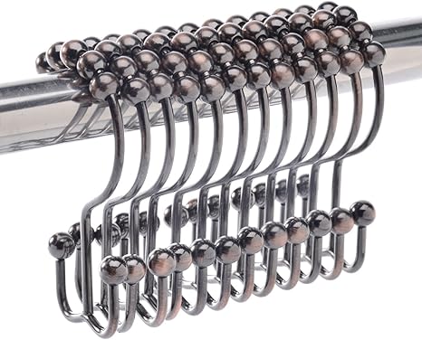 Amazon Com Shower Curtain Hooks Rings Double Glide Roller