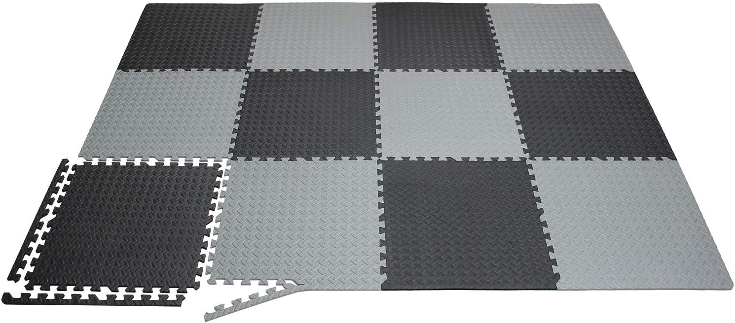 Puzzle Exercise Mat EVA Foam Interlocking Tiles for Protective, Cushioned Workout Flooring for Home and Gym Equipment Gym Mat Gym Flooring Mat Interlocking Foam Mats Floor Tiles SZCDW104112G601012: Sports & Outdoors