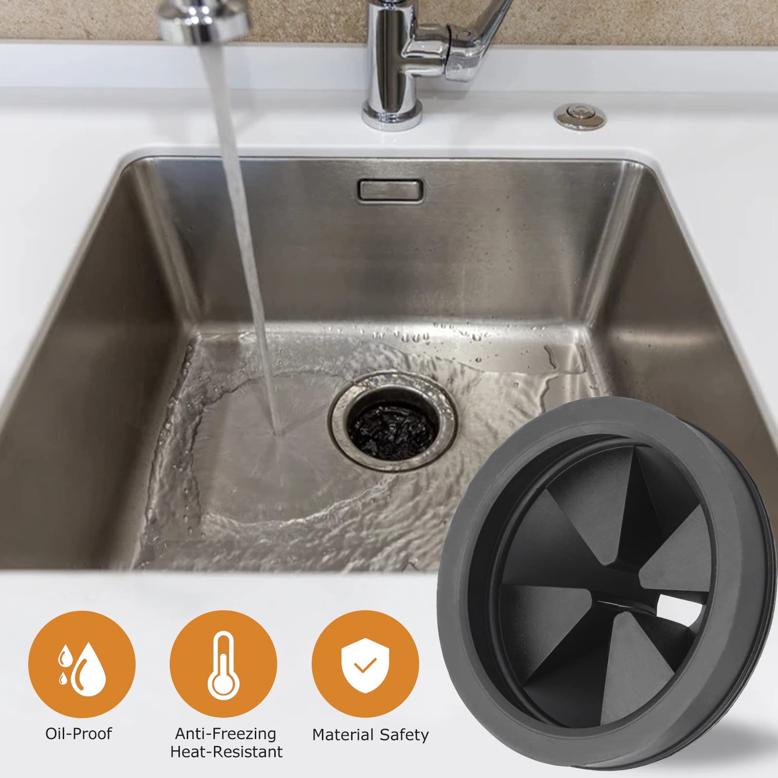 Upgraded Garbage Disposal Splash Guard, 2 Pack EPDM Rubber 3 1/8