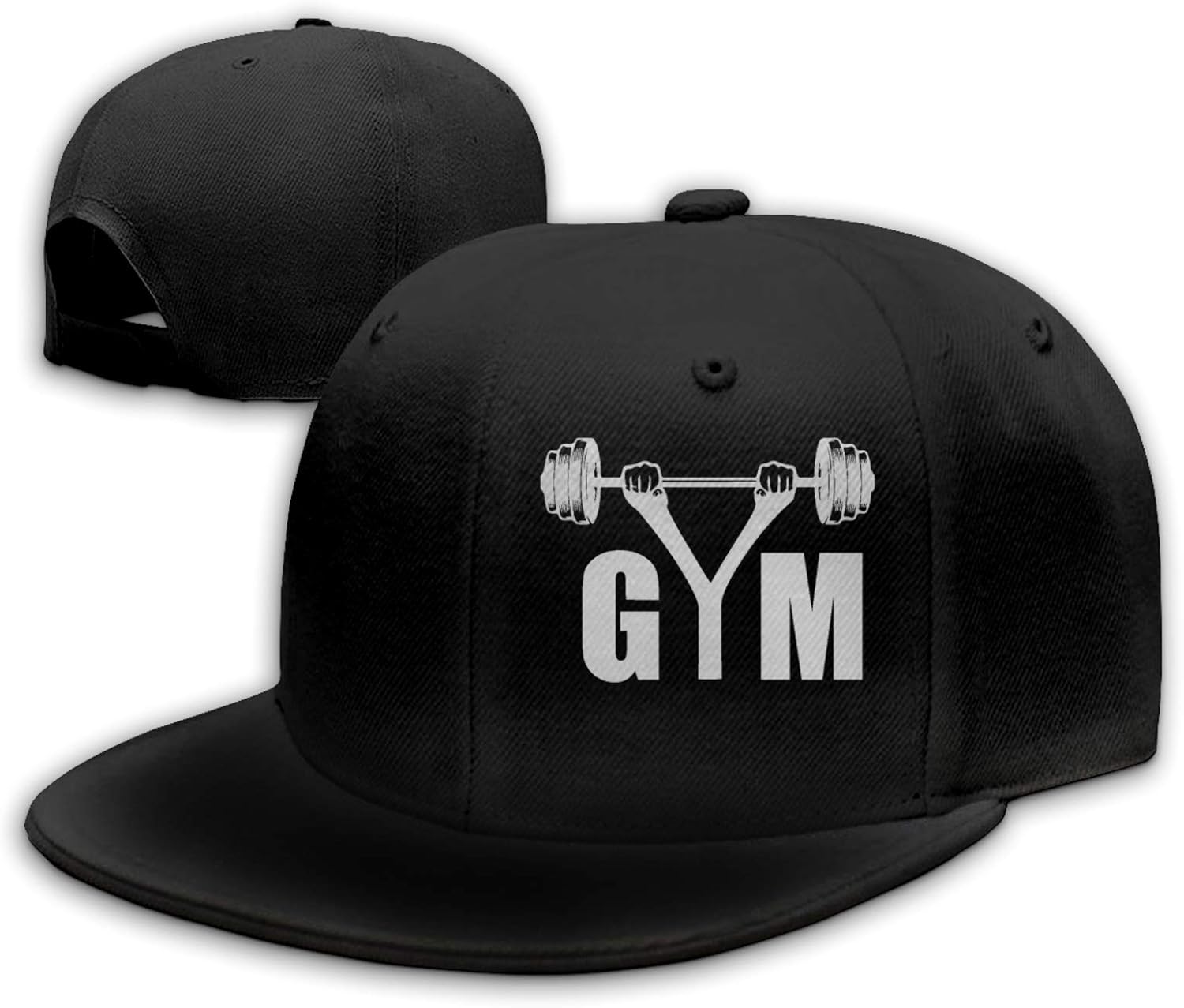 Train Hand Gym Dumbbell Unisex Caps Fashion Flat Top Hat Adjustable