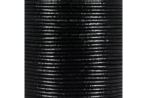 CRAFT COUNTY Round Leather Cord | 2MM | 30 FT (10 Yards) | Black