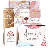Get Well Soon Gift Baskets for Women, Sending You Hug Gifts, After Surgery Feel Better Gifts for Women Friend, 6PCS Sick Care Package for Woman, Encouragement Cheer up Gift with 16oz Glass