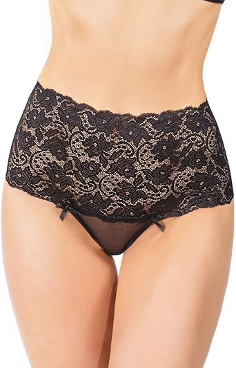 black high waisted thong