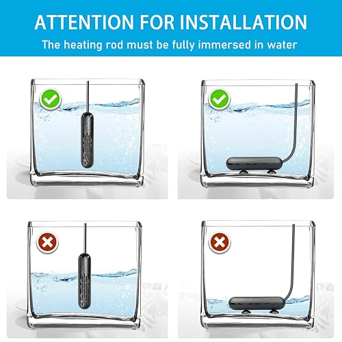 YukiHalu Small Aquarium Heater 25W With External Controller - For 1-5 Gallon Fish Tanks