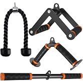 Fitarc Cable Machine Attachment Set for Gym &amp; Home Workouts, Lat Pulldown Attachments with Non-Slip Grips, Orange