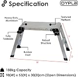 Oypla 150kg Folding Aluminium Work Platform Step Up Bench EN131 view 2