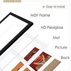 DUENPY 12x19 Double Picture Frame 8x10 Displays Two