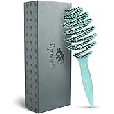 Lynnieëlle Boar and Nylon Bristle Hair Brush for Fine Hair - Ultimate Smoothing Vented Detangler Wet Brush for Women, A Great Gift, Aqua
