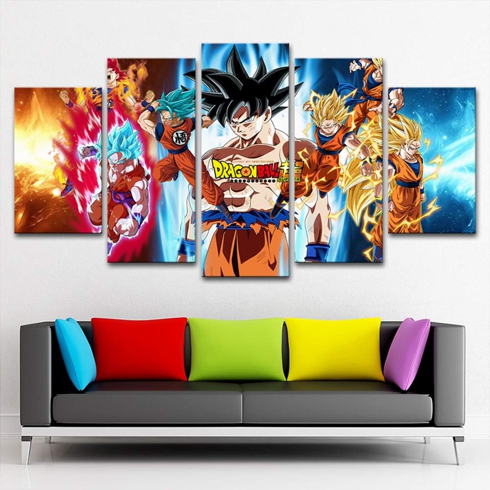 Xlst Peinture Hd Imprimer Image 5 Piece Dragon Ball Super Animation Affiche Murale Pour Salon Decor Moderne B 30x50x230x70x230x80x1 Impressions Sur Toile Tableaux Posters Et Arts Decoratifs