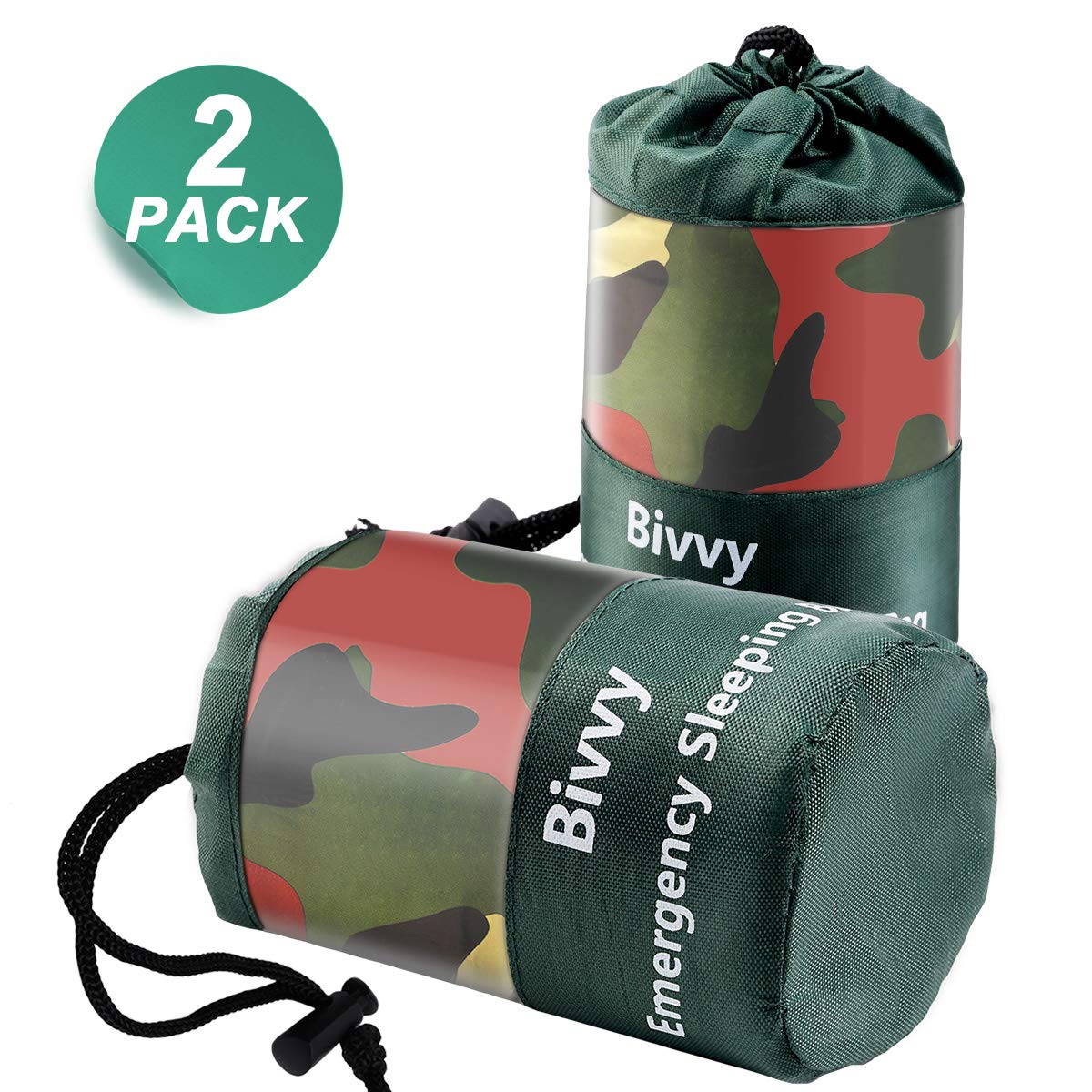  BETIMESYU Emergency Sleeping Bags Camouflage Survival Bivy Sack with
