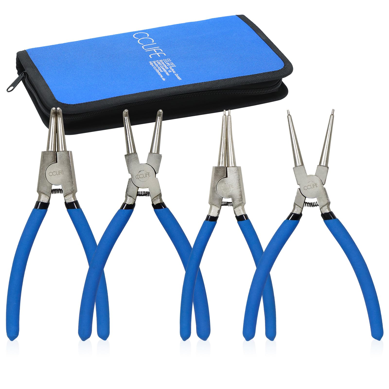 4 pcs Circlip Pliers Set 150mm Internal External Straight Bent