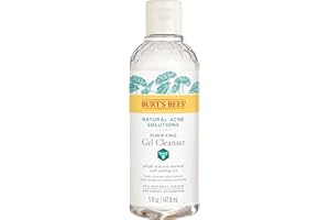 Burt's Bees Natural Acne Solutions Purifying Gel Cleanser, Salicylic Acid Acne Treatment with Soothing Cica, 98% Natural Origin, 5 Fluid Ounces (Package May Vary)