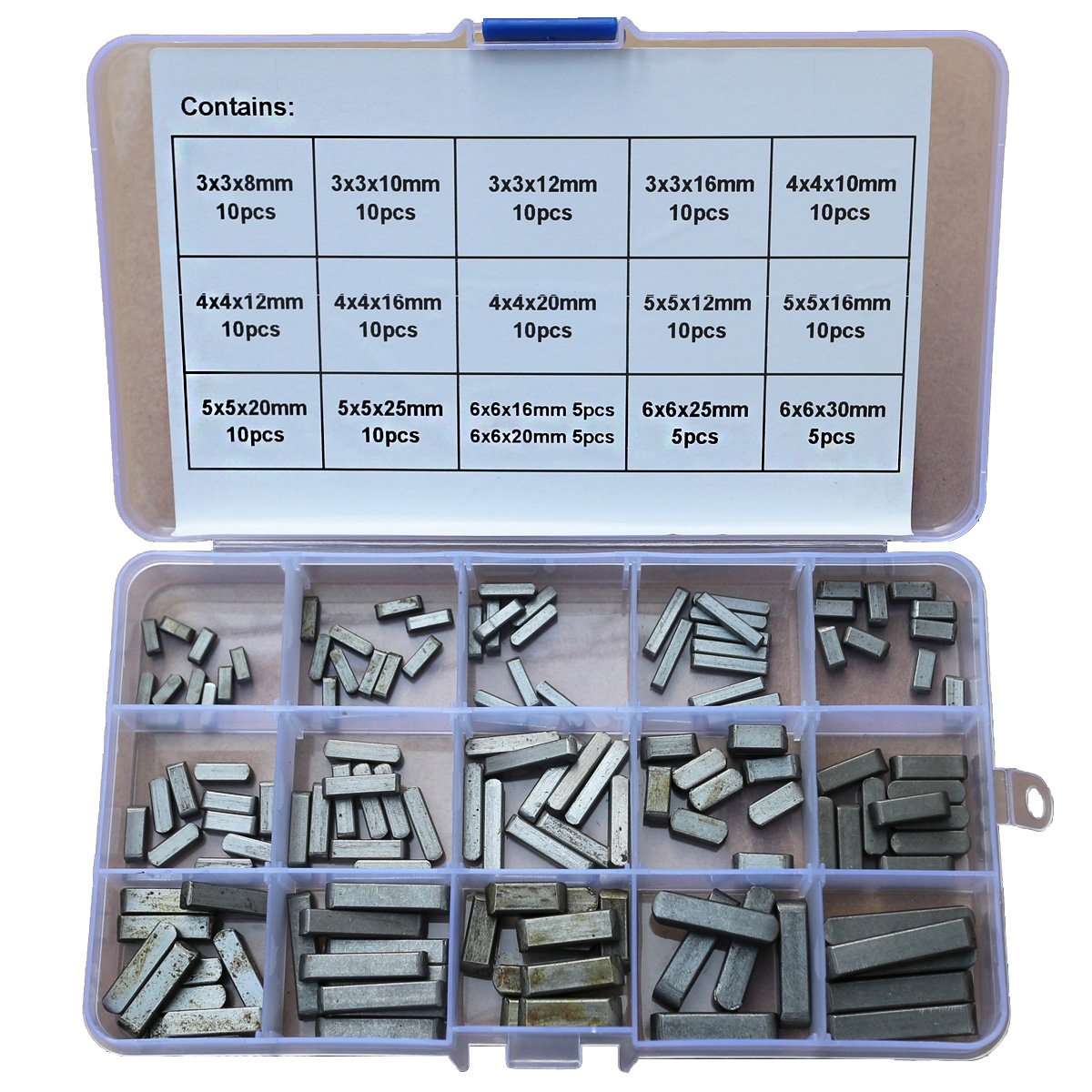 140Pcs Set Round Ended Feather Key Drive Shaft Parallel Keys 3mm 4mm