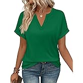 WIHOLL Womens Blouses Spring Tops Short Sleeve Shirts Dressy Casual Summer Vacation Fashion Clothing 2026