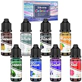 Silicone Rubber Pigment, 8 Colors Liquid Silicone Coloring Dye Vibrant | for Silicone Mold Making, Molding and Casting - Silicone Color for Resin Molds Making, Statues DIY Manual Making - 10ml Each