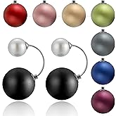 Keermei Fashion Ball Earrings Set for Women, Pearl Earrings, 6/16 Pcs Interchangeable Colorful Beads, Hypoallergenic and Lightweight, Good Gift Choice