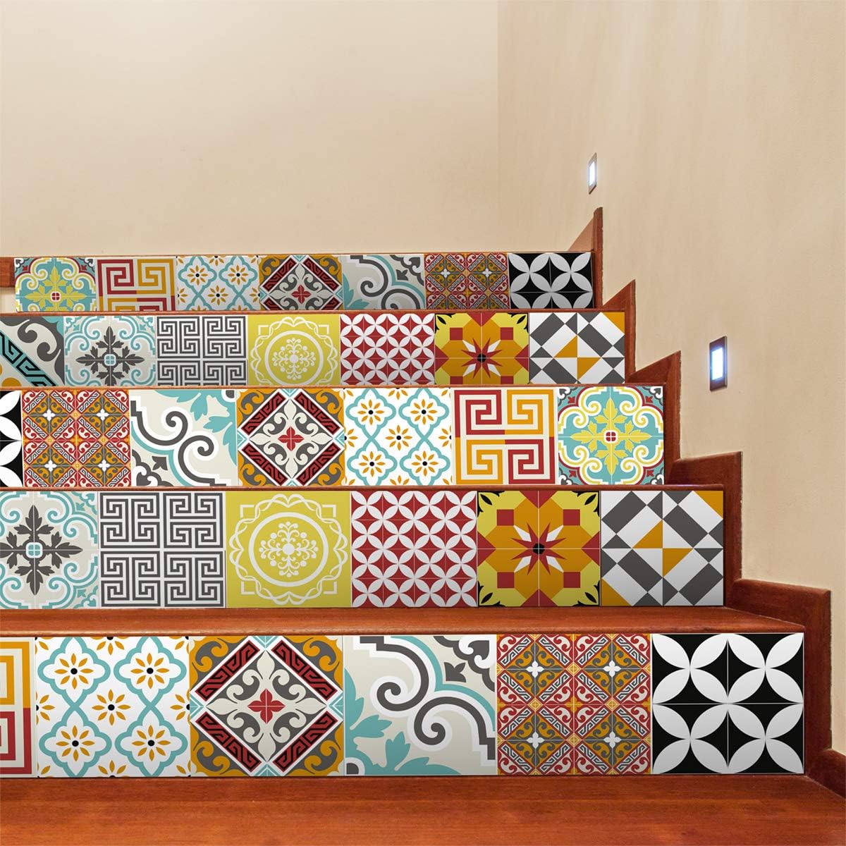 2 Adhesive Stickers for Stairs Tiles, Stylish Ornaments, 2 bandes de 15 x 105 cm - Image 3