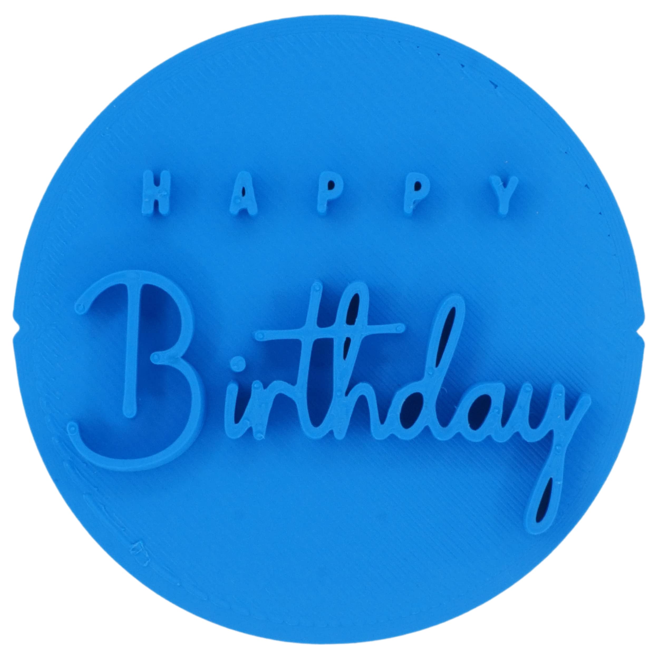 Happy Birthday Cookie Stamp Fondant Embosser 6cm (2.36 inches) Made in The UK for Baking, Cooking, Fondant, Icing, Cupcake, Cookie, Cake, Biscuits, Decoration