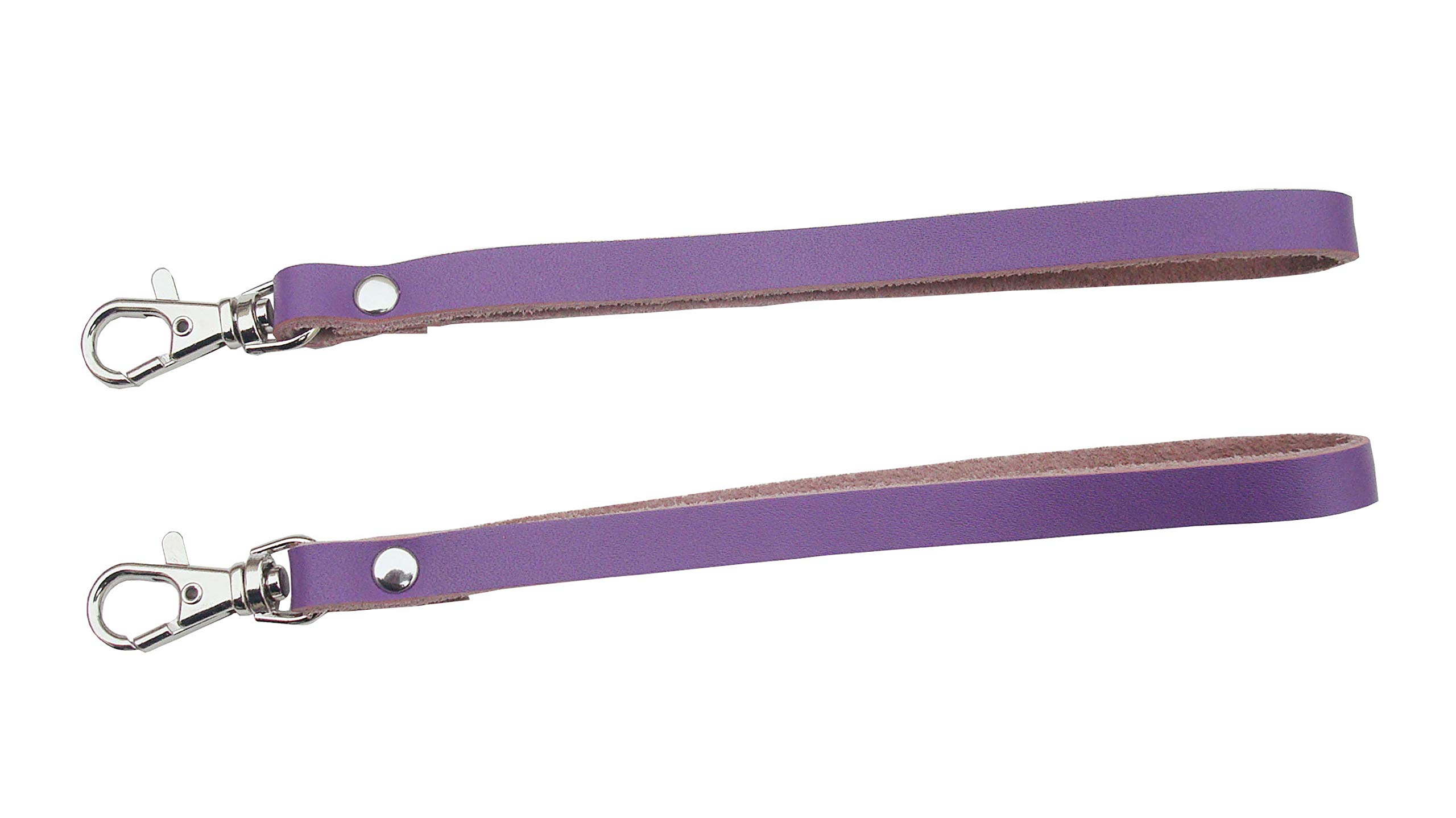 MYIW 2 pieces Genuine Leather Wrist Strap for Wallet Clutch Wristlet Purse Keys Keychain Pouch (purple)