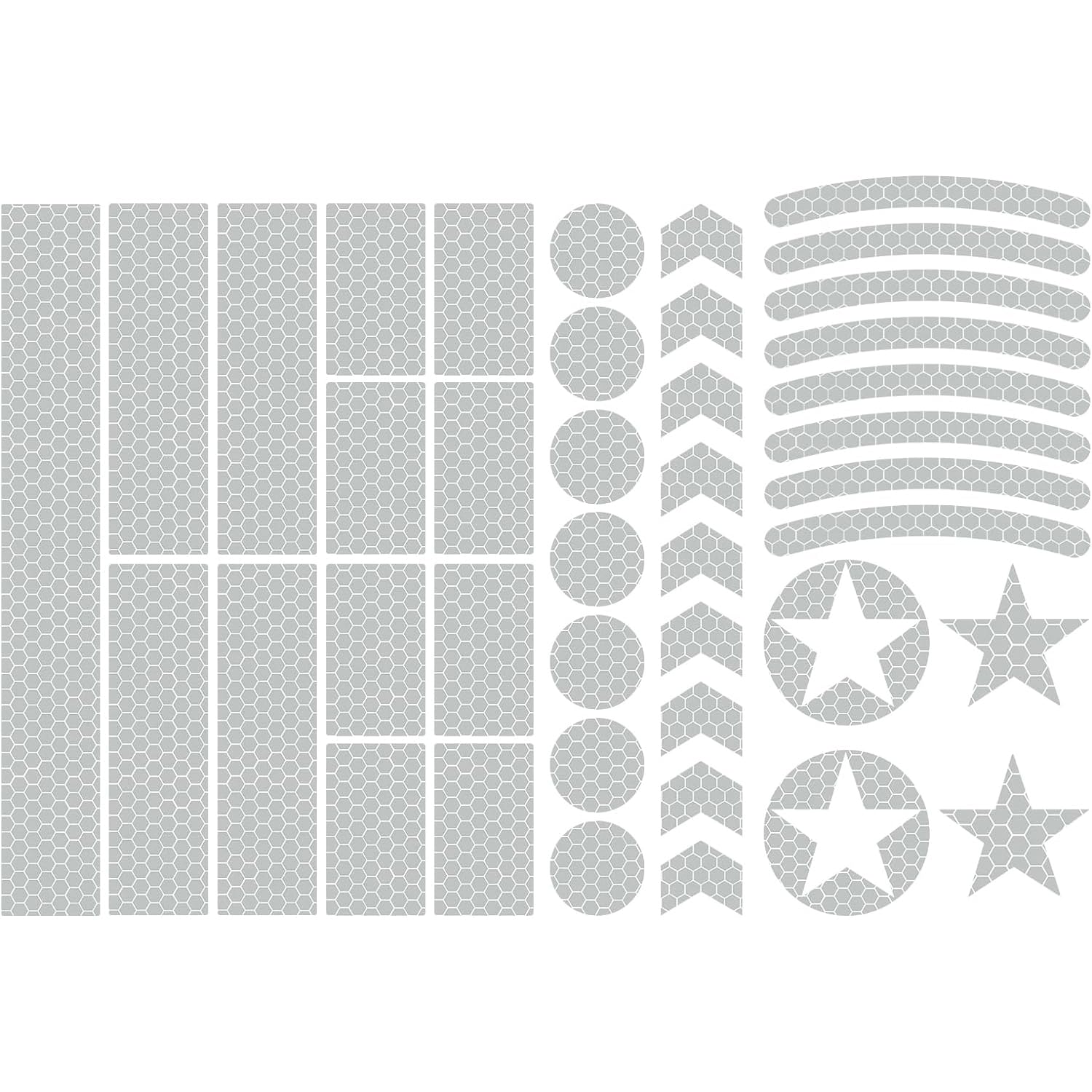 ZEACCT 42-Piece Waterproof Reflective Sticker Set, High-Visibility Safety Decals for Helmets, Bicycles, Cars, and Strollers – Durable Outdoor Warning Labels for Enhanced Visibility