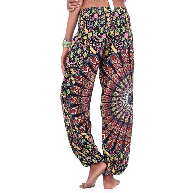 LANSKIRT Mujer Pantalones Hippies Pantalon de Yoga Sueltos ...
