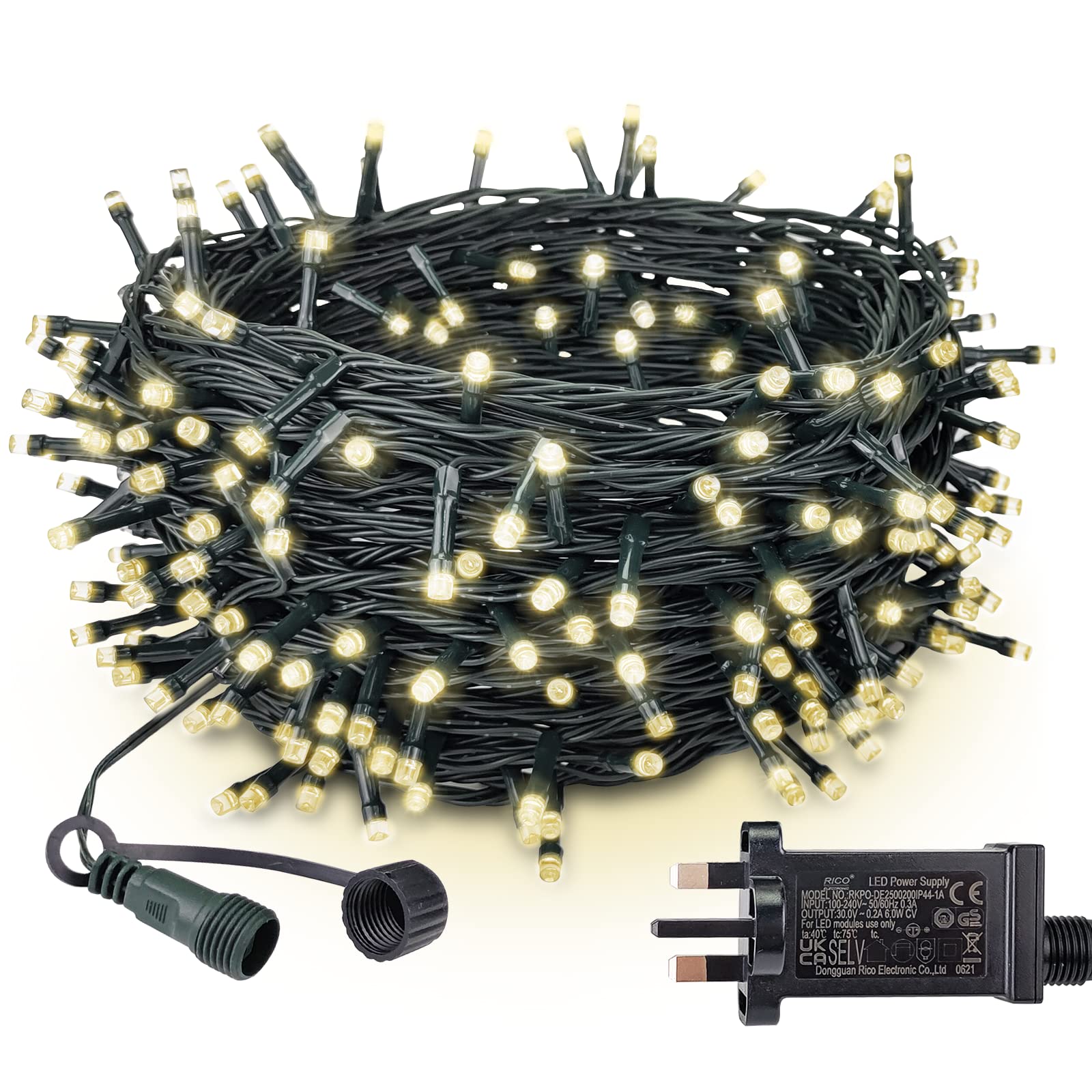Shineled Xmas Lights Indoor, 300 Christmas Tree Lights, 300 Led 30M/98FT Fairy String Lights Mains Powered for Indoor Outdoor Decorations Garden Bedroom Party Warm White