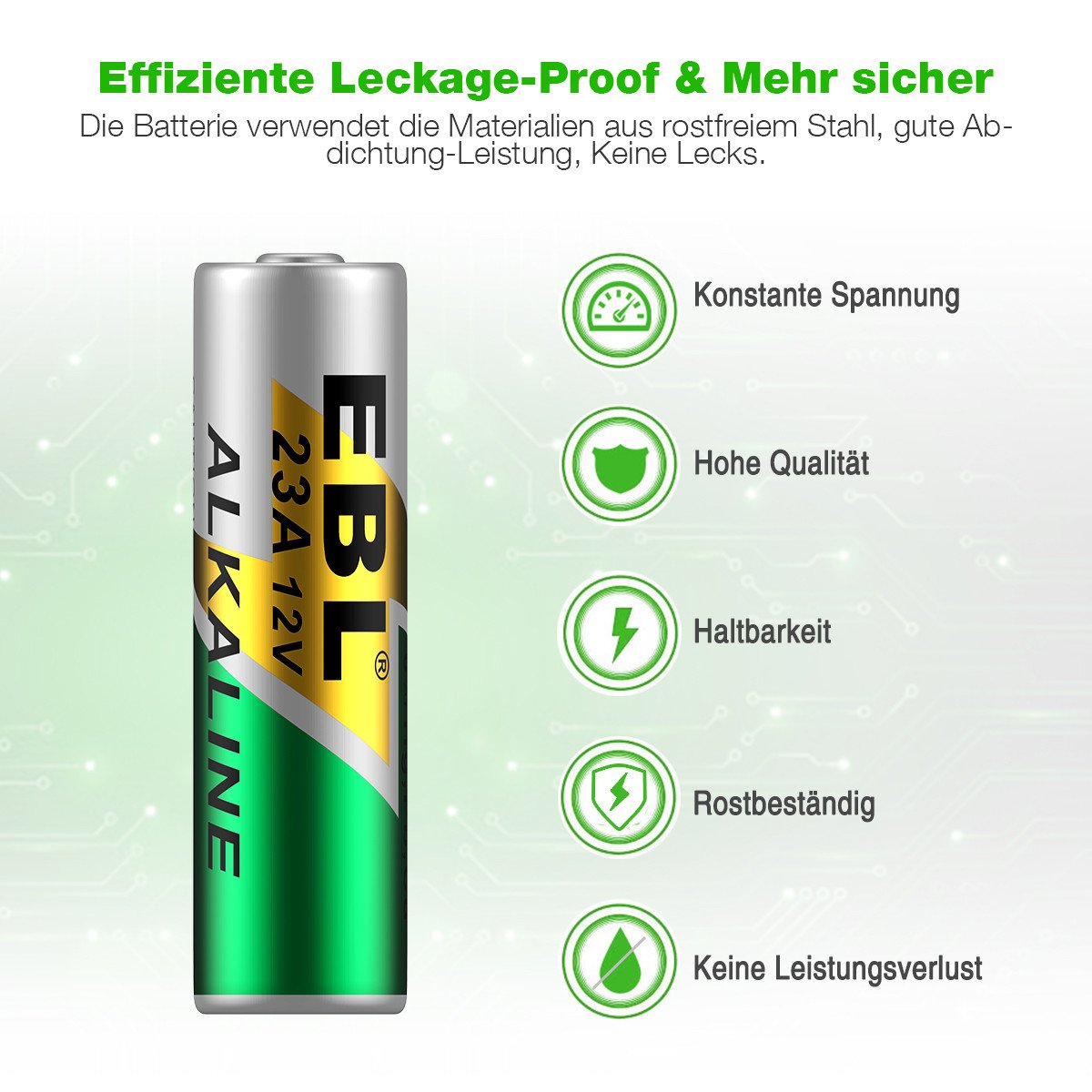 EBL 10 Stück A23 Alkaline Batterie Typ 23A MN21 V23GA MS21 Batterien