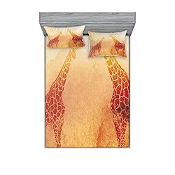 Ambesonne Safari Fitted Sheet & Pillow Sham