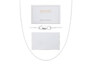 ASHINE 925 Sterling Silver 1mm & 0.8 Italian Box Chain Necklace 16" - 30" with Silver Polishing Cloth/Thin & Strong Necklace for Women Available in 15 Lengths