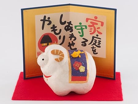 Amazon 干支 置物 未 羊 ひつじ 干支飾り 正月飾り 迎春飾り ショップオリジナル 干支の歳立札付き ちぎり和紙 しあわせやもり未 正月飾り おもちゃ