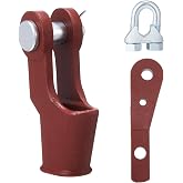 Otoolling 1 Set 3/8" Heavy Duty Wedge Socket, Drop Forged Alloy Steel Wire Rope End Termination, High Tensile Open Spelter Socket with Pin for Lifting, Rigging &amp; Towing