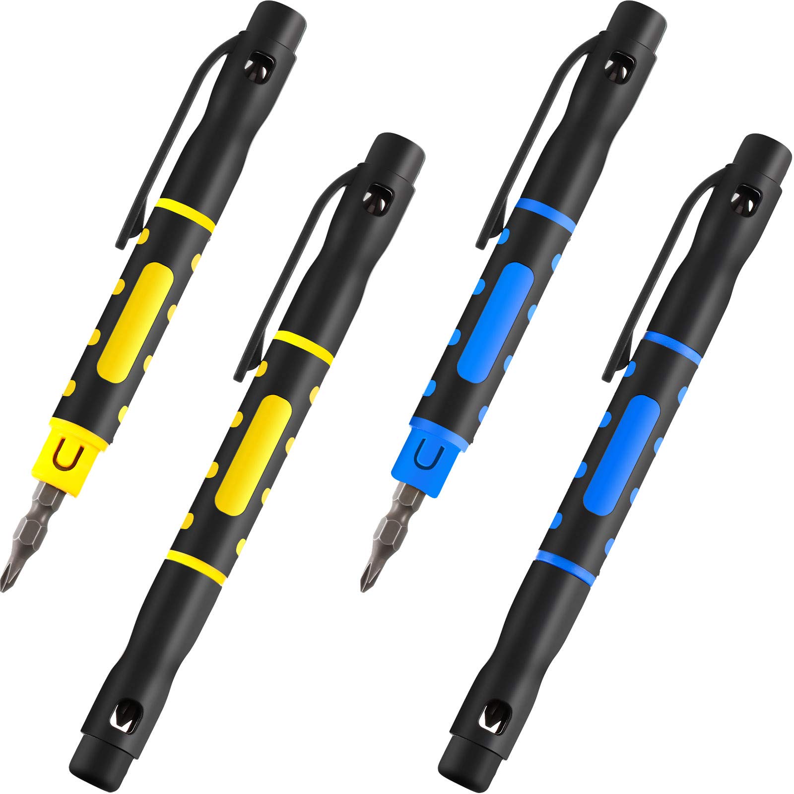 Photo 1 of Mudder 4 Pieces Pocket Screwdriver 4 in 1 Multipurpose Portable Crossing Flathead Pen Screwdriver for Repairing