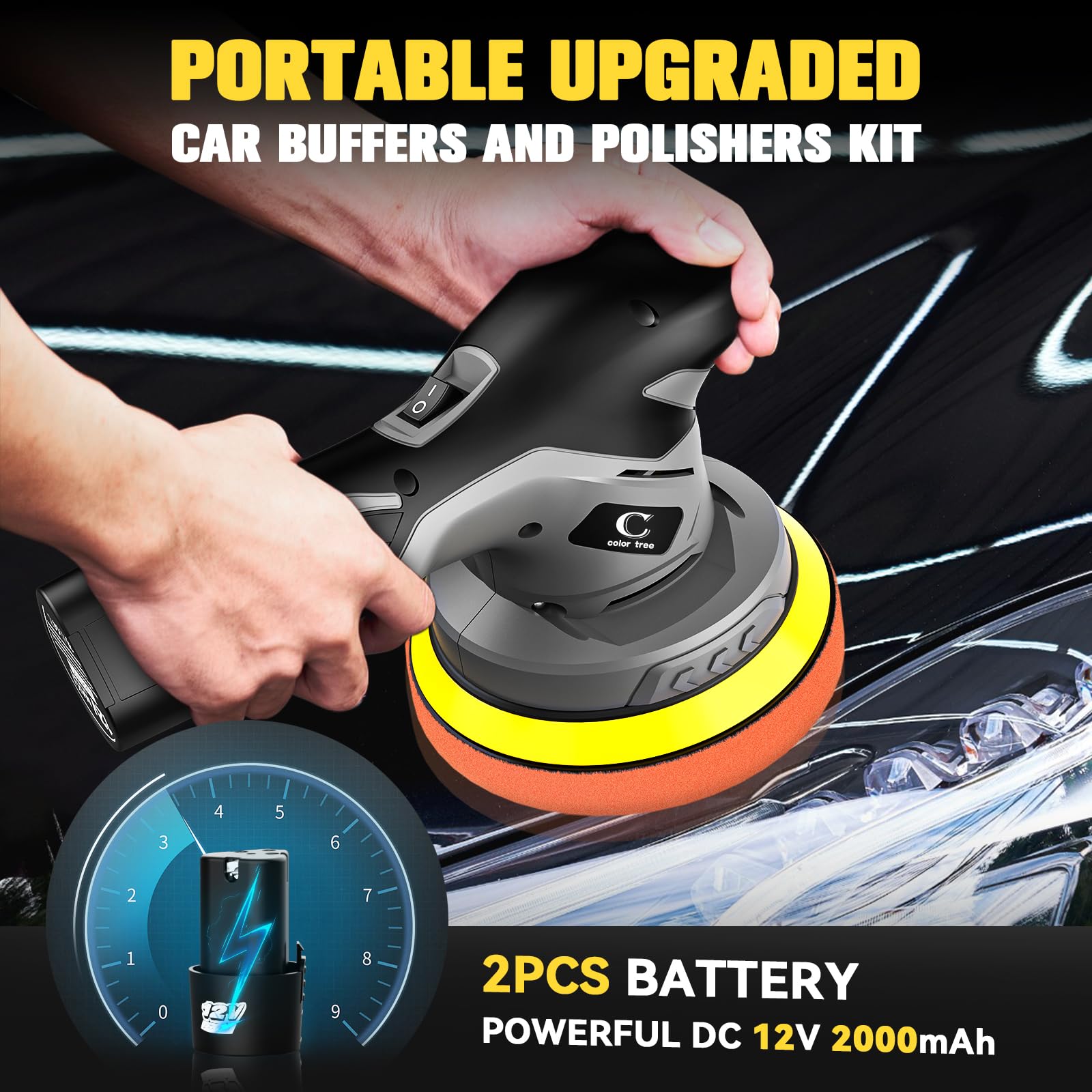 Mua COLOR TREE Cordless Car Buffers and Polishers Kit with 2pcs 12V ...