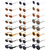 Xuhal 24 Pairs Kids Retro Rectangle Round Flower Sunglasses - Vintage Cute Sunglasses for Toddler Girls & Boys - Beach & Party Eyewear, 3 Styles