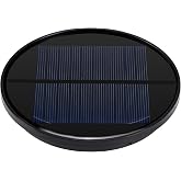 Upgraded Solar Light Replacement Top for Lantern 4.4" Dia Replacement Parts | Dual USB &amp; Solar Charging, Warm LED Lights, Waterproof, Auto or Always On, DIY for Garden Yard Patio Lanterns Decor
