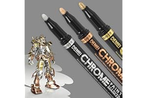 AOGEWON Liquid Chrome Markers, 3 Colors Permanent Mirror Chrome Paint Pens, Reflective Gloss for Plastic, Metal, Model Painti