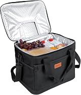 Kollea Black Cool Bag 30 Litre Insulated Cooler Lunch Box with Pockets