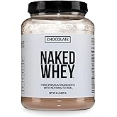 NAKED Whey Chocolate Protein Powder - Only 3 Ingredients - Grass Fed Whey Protein Powder, Organic Chocolate and Organic Coconut Sugar, NSF Certified, No GMO, No Soy, and Gluten Free - 24 Servings