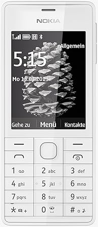 Nokia 515 DE Smartphone ( 6,1 cm (2,4 Zoll) Farbdisplay, 5 Megapixel Digitalkamera, Bluetooth 3.0) weiß