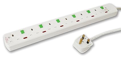 Bricolage Benross 45620 2 m 4-Way Plus 2-USB Surge Protected Extension Lead