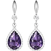 Linawe Imitation Diamond Dangle Earrings for Women Trendy, Rhinestone Drop Chandelier Earrings, Teardrop Crystal Cubic Zirconia Wedding Jewelry Set, 14K Gold/Rose Gold/Silver Tone