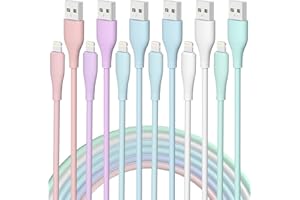 ESTBUC iPhone Charger Fast Charging 6Pack [3/3/6/6/6/10 FT] Apple MFi Certified Lightning Cable iPhone Charger Cord Compatible with iPhone 14 13 12 11 Pro Max XR XS X 8 7 6 Plus SE and More - Colorful
