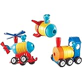 Learning Resources 1-2-3 Build It! Rocket-Train-Helicopter - 17 Pieces, Ages 2+, Creative Thinking, Toddler Building, STEM, Early Engineering Toys
