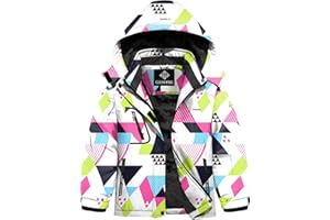 GEMYSE Girl's Waterproof Ski Snow Jacket Fleece Windproof Winter Jacket with Hood